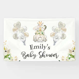 Greenery Gold Safari , een Baby shower Spandoek