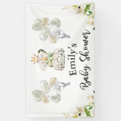 Greenery Gold Safari , een Baby shower Spandoek (Verticaal)