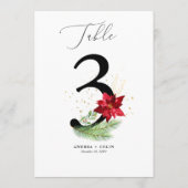 Greenery + Gold Waterverf Vakantie Tabel Nummer 3 Programma (Achterkant)