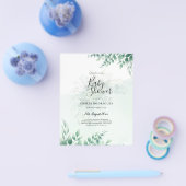 Greenery Gold Wedding Eucalyptus lekt QR CODE Flyer (Enkel)