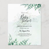 Greenery Gold Wedding Eucalyptus lekt QR CODE Flyer (Voorkant)
