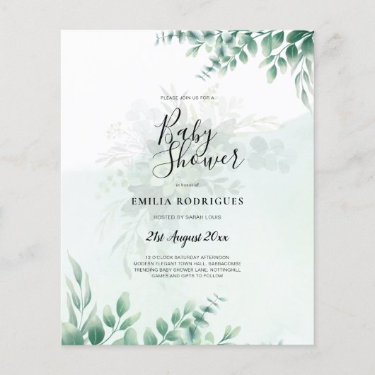 Greenery Gold Wedding Eucalyptus lekt QR CODE Flyer (Voorkant)