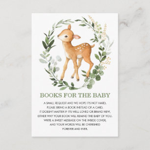 Greenery Gold Woodland Hertenboeken voor Baby Libr Informatiekaartje