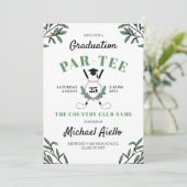 Greenery Golf Thed Graduation Party Kaart (Staand voorkant)