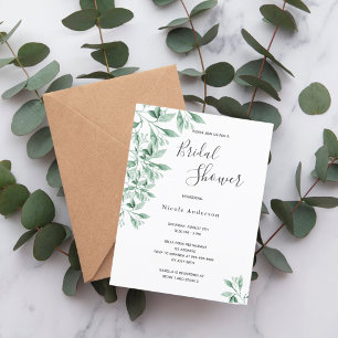 Greenery green botanical Bridal Shower-uitnodiging Briefkaart