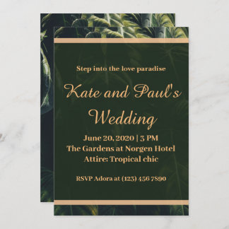 Greenery Green en Gold Geometric Rustic Wedding Kaart