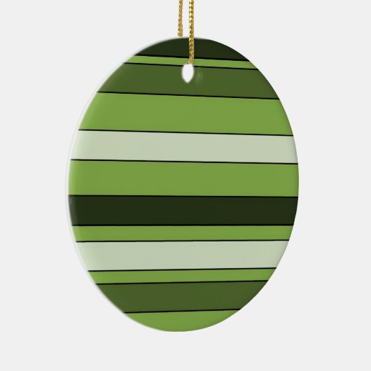 Greenery Green Horizontal Stripes Pattern Elegant Keramisch Ornament (Rechts)