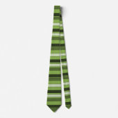 Greenery Green Horizontal Stripes Pattern Elegant Stropdas (Voorkant)