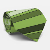 Greenery Green Horizontal Stripes Pattern Elegant Stropdas (Opgerold)