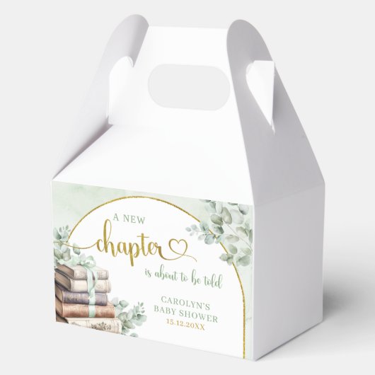 Greenery Green Sage Storybook Thema Baby Favoriet Bedankdoosjes (Achterkant)