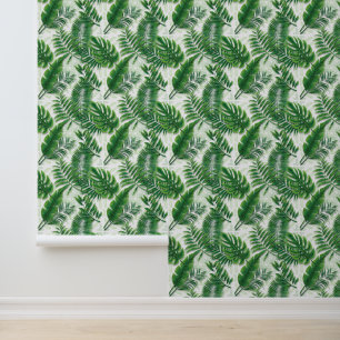 Greenery Green Tropical Leaves Pattern Behang