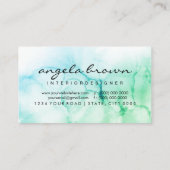 Greenery Hand Painted Natte Waterverf Ombre Splash Visitekaartje (Achterkant)