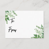 Greenery Handwriting No Wrap Vrijgezellenfeest Informatiekaartje (Achterkant)