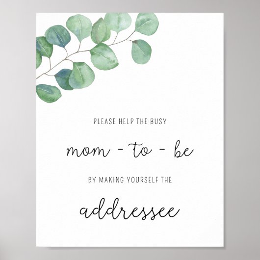 Greenery - Help het Bezige Adres van de Mam Poster (Voorkant)