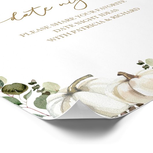 Greenery Herfst Vrijgezellenfeest Datum Night Jar  Poster (Hoek)