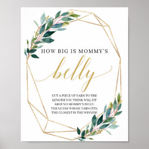 Greenery hoe groot is mama's buikgebaar spel poster