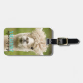 Greenery Holiday Vacation Alpaca Bagagelabel (Voorkant horizontaal)