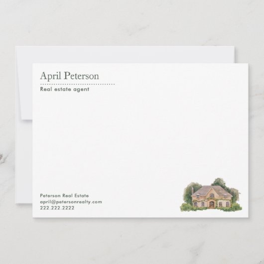 Greenery Home Personalized Realtor Stationery Notitiekaartje (Voorkant)