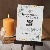 Greenery Honeymoon Fund QR Code Sign, bruiloft Kaart