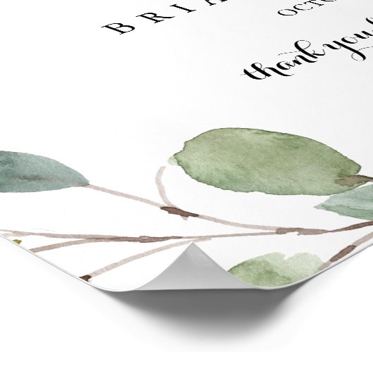 Greenery Horizontal Rehearsal Dinner Welcome Sign Poster (Hoek)