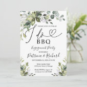 Greenery I DO BBQ Engagement Party Aankondiging (Staand voorkant)