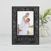 Greenery kerstfoto feestdagenkaart (Staand voorkant)