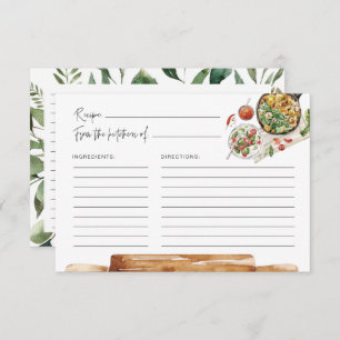 Greenery Kitchen Waterverf Recipcard