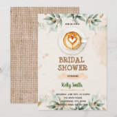 Greenery koffieliefde is een douchethema kaart (Voorkant / Achterkant)