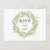 Greenery Krans Bruiloft RSVP Post Kaarten (Voorkant)