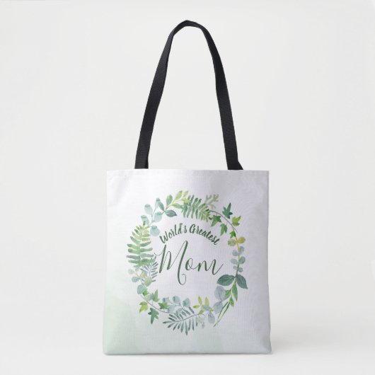 Greenery krans Wereld's Grootste Moeder Tote Bag (Voorkant)