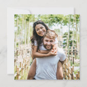 Greenery laat legant script foto Wedding Kaart (Achterkant)