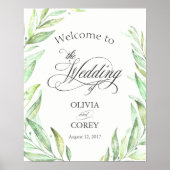 Greenery Laurel Wreath Welcome Signage Poster (Voorkant)