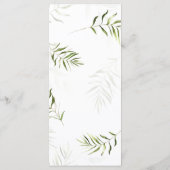 Greenery Leaf Floral Minimal Wedding Menu (Achterkant)