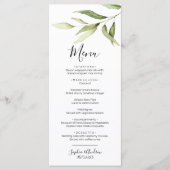 Greenery Leaf Floral Minimal Wedding Menu (Voorkant)