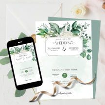 Greenery Leaf Print of Digital Wedding