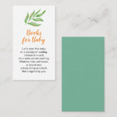 Greenery Leaf Waterverf Baby shower Book Request Informatiekaartje (Voorkant / Achterkant)