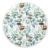 Greenery Leaf Waterverf Botanische Natuur Keramische Knop (Voorkant)