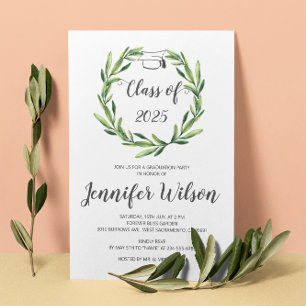 Greenery Leafy Wreath Afstudeerder Pet Afstuderen Kaart