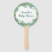 Greenery Leaves Baby shower Handwaaier (Achterkant)