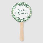 Greenery Leaves Baby shower Handwaaier (Voorkant)