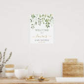 Greenery Leaves Baby shower Welkomstteken Poster (Keuken)