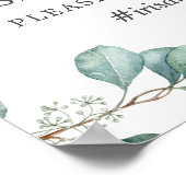 Greenery Leaves Share the Love Label Photo Wedding Poster (Hoek)
