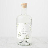 Greenery Leaves Wedding Liquor Bottle Label Likeurfles Etiket (Voorkant)