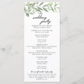 Greenery Leaves Wedding Program Programma (Achterkant)