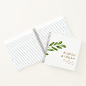 Greenery Leaves Wreath Modern Wedding Guest Book Notitieboek (Binnen)