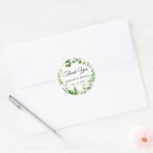 Greenery Leaves Wreath Wedding Favor Dank je Ronde Sticker (Envelop)