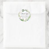 Greenery Leaves Wreath Wedding Favor Dank je Ronde Sticker (Tas)