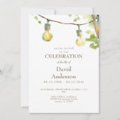 Greenery & Lights Celebration of Life Invitation (Devant)