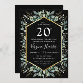 Greenery Lijst 20ste verjaardag Kaart (Voorkant / Achterkant)