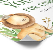 Greenery Lion Baby shower Dank u voor uw komst Poster (Hoek)